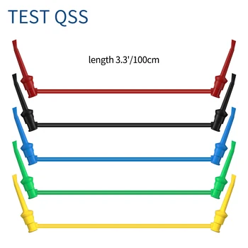 QSS 1M 5 Adet Test Kanca Klip Test etmek için Kanca Klip Multimetre Test Uçları kablo tel Yalıtımlı Güvenlik 5 renkler Q. 70034