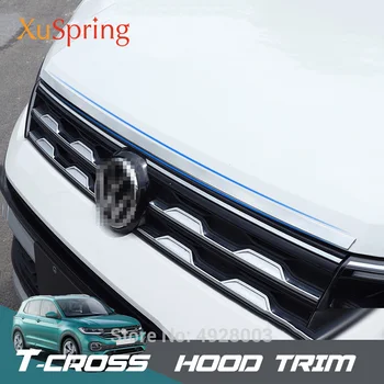 Araba Hood Bonner Kapak Trim Şeritler Sticker Garnitür Krom Styling için Volkswagen VW T-çapraz Tcross 2019 2020 2021