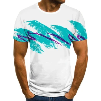 Renkli baskı T Shirt Erkek Komik Giysiler Hip-Hop Dış Giyim Kısa Kollu T Gömlek 3d Baskılı Tişörtleri 2021