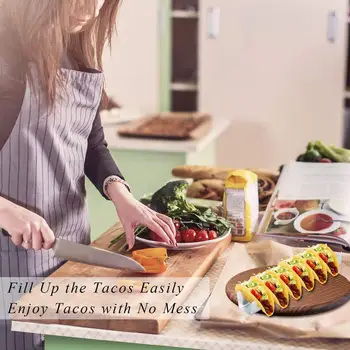 Paslanmaz Çelik Taco Tutucu Standı Taco Plaka Kızarmış Gıda Soğutma Drenaj Tepsisi Raf Gözleme Depolama Rafı Pizza Pasta Ekran Standı