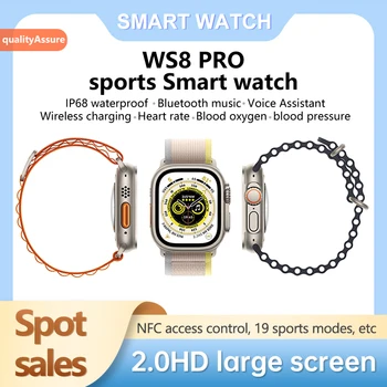Yeni Series8 Çok Fonksiyonlu Spor akıllı saat Apple Ürünü İçin Ultra NFC Bluetooth Çağrı Kablosuz Şarj Cihazı Erkek Kadın Android IOS İçin