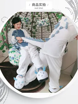 Anime Cosplay Aobing Flanel Sonbahar Kış Tatlı Karikatür Sevimli Ev Kostüm Nakış Eşofman Erkek Kadın Çiftler Pijama