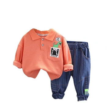 Yeni Bahar Sonbahar Moda Bebek Giysileri Takım Elbise Çocuk Erkek Kız T-shirt Pantolon 2 adet / takım Toddler Rahat Kostüm Çocuk Spor