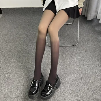 Kadın file sutyen Fishnet Bodysuit DIY Bodysuit Gotik Seksi Streç Tayt Külotlu Ince Bacaklar Büyüleyici Çorap Kadın Degrade