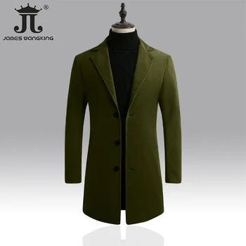 Kış Yeni erkek Moda Butik Giyim Rahat İş Uzun Ceket / Erkek Paltolar Gri erkek günlük ceketler