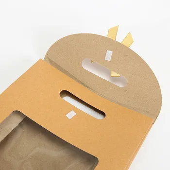 Kraft Kağıt Torbalar İçin Şeffaf Pencere İle Düğün Doğum Günü Ev Partisi Ambalaj Hediyeler Şeker Ekmek Pişirme Paket Servisi olan Restoran Çantası