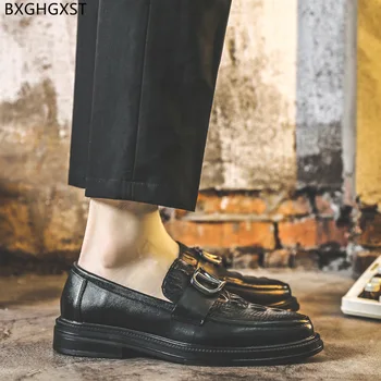Zarif Erkek deri ayakkabı İtalyan Loafer'lar Elbise Ayakkabı Erkekler için Ofis 2022 Lüks Marka bağcıksız ayakkabı Erkekler Sapato Sosyal Masculino