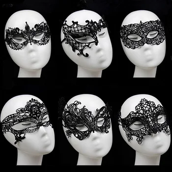 Moda Maske Seksi Siyah Dantel Hollow Maske Gözlük Gece Kulübü Kraliçe Kadın Seks Iç Çamaşırı Kesme Göz Maskeleri Masquerade ıçin