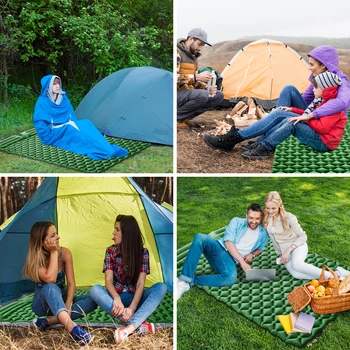 Açık Uyku Pedi Yastık ile 2 Kişi Şişme Kamp hava yatağı uyku Pedi Yatak Mat Çadır Yürüyüş Trekking