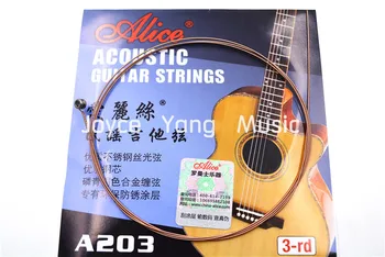 10 Paket Alice A203SL 024 Tek Akustik Gitar Dizeleri 3rd G-3 Fosfor Bronz Renk Alaşım Yara Dize