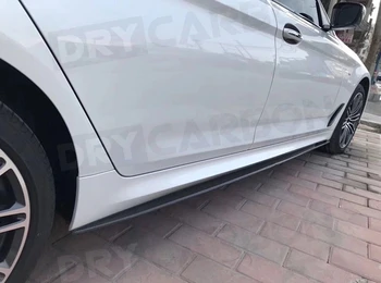 5 Serisi için Karbon Fiber Etekler Rocker Paneli Dudak Splitter BMW G30 G31 G38 M Tech M Spor 2017 2018 MP Stil FRP