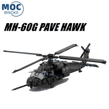 WW II Askeri Serisi Hava Kuvvetleri Silahlı MH-60G Siyah ŞAHİN Uçak Montaj Yapı Taşları Model Seti DIY çocuk oyuncakları Hediyeler