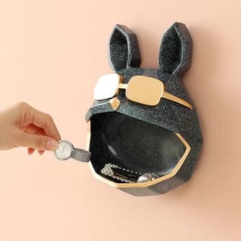Reçine Sanat El Yapımı Serin Köpek saklama kutusu Anahtar inciler mücevher süsleme Duvar décor Anime Heykelleri ofis ev Dekorasyon