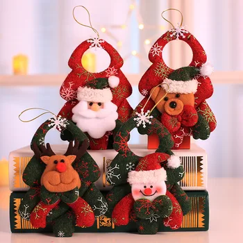 4 adet Noel Süsler DIY Noel Hediyesi Noel Baba Kardan Adam Ağacı Kolye Bebek Asmak Süslemeleri Ev için Yeni Year2021 ev dekor
