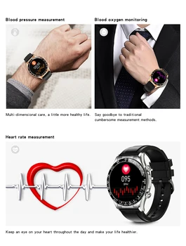 Lüks İzle Adam Metal Kayış Cevap Çağrı Müzik Çalar Spor Kalp Hızı Kan Oksijen İzleme Su Geçirmez NFC akıllı saat