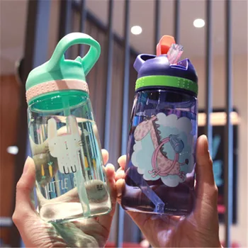 Benim Çocuk Spor Şişe Su Şişesi Saman İle Yüksek Kaliteli Plastik Çocuk Drinkware Çocuk Su Şişeleri BPA Ücretsiz