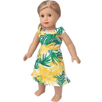 18 İnç amerikan oyuncak bebek Kız Giysileri Yaz Sarı tatil elbisesi Doğan bebek oyuncakları Aksesuarları 43 Cm Erkek Bebek c962