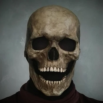 Kafatası Maskesi Halloween Dekorasyon Baş Korku Kask Korkunç Maskesi Hareketli Çene Tam Masquerade Tatil Parti Dekorasyon 2023 Hediye