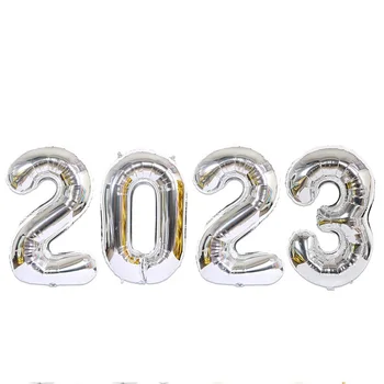 32/40 İnç 2023 Balon Seti Yeni Yıl Partisi Dekorasyonu 2023 Folyo Balon Noel Yeni Yıl dekorasyon balonu Toptan