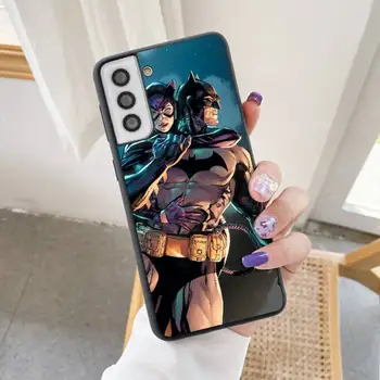 Batman Catwoman Selina Kyle Öpüşme telefon Kılıfı Silikon Yumuşak Samsung Galaxy S21 Ultra S20 FE M11 S8 S9 Artı S10 5G lite 2020