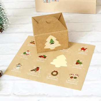 120 adet Noel Ağacı Mühür Etiketleri Çıkartmalar DIY Hediye Pişirme Paketi Zarf Kırtasiye Dekorasyon Teşekkür Ederim Çıkartmalar