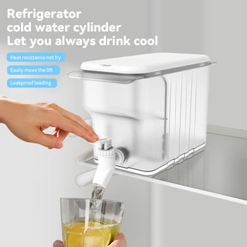 Yeni büyük buzdolabı soğuk su ısıtıcısı musluk limonata şişesi Drinkware su ısıtıcısı Pot içecek dağıtıcı soğuk su kovası mutfak