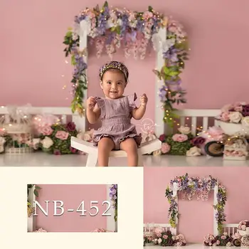 Yenidoğan Bebek Fotoğraf Backdrop Prenses Yıldız Çiçek Şeker Çubuğu Arka Plan Stüdyo Doğum Günü Partisi Süslemeleri Sahne Photozone