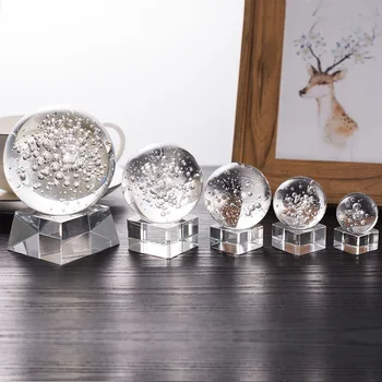 Temizle Kabarcık cam küre Feng Shui Sihirli Kristal Küre Yatak Odası Masaüstü Ev Dekor Süsler Figuras De Cristal Decorativas