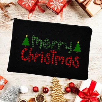 Merry Christmas Santa Geyik Kadın çanta Kadın Kozmetik Durumda Makyaj Çantası Seyahat Tuvalet Organizatör Kalem Çantaları En Iyi Hediye