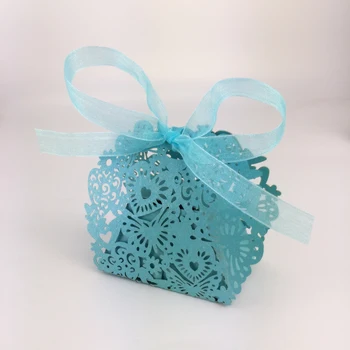 Aşk Kelebek Kalp Lazer Kesim Hollow Arabası Iyilik Hediyeler Şeker şeritli kutular Bebek Duş Düğün Parti Malzemeleri