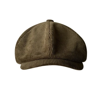 Retro kışlık şapkalar Erkekler İçin Kadife Newsboy Şapka Kadın Düz Kap Erkek Sıcak Kap Baba Açık Havada Rahat Sekizgen Kap Gatsby Şapka BJM34