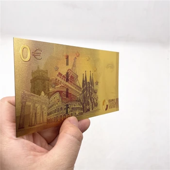 1 adet Yeni Katar 0 Euro souv Altın Rengi Folyo Plastik Banknot Sıfır ABD sahte para toplama ve hediyeler prop para hatıra