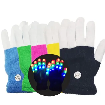 Çocuk LED eldiven sıcak eldiven tutmak LED eldiven 7 ışık modları parmak ışık parmak oyuncakları parti malzemeleri aydınlık şapka cadılar bayramı için
