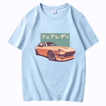 JDM T-shirt İlk D Japon Retro Araba Baskı %100 % Pamuk O-boyun Yaz CRX Harajuku Büyük Boy Üstleri Erkek Casual Tees Camisetas