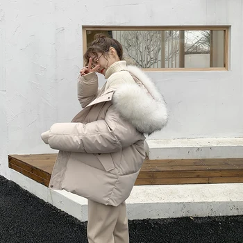 Kış Kadın Ceket 2021 Yeni Kore İnce Pamuklu Ceket kadın Fermuar Kapitone Dış Giyim Ins Orta Uzunlukta Ekmek Yastıklı Giyim Kadın
