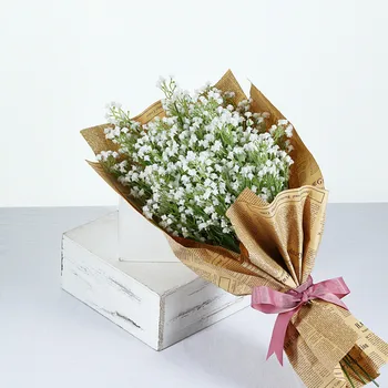 52 CM Beyaz Gypsophila yapay çiçekler Düğün DIY Buket Dekorasyon Düzenleme Plastik Bebekler Nefes Sahte Çiçek Ev Dekor
