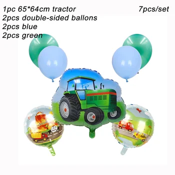1 Takım İnşaat Folyo Balon Ekskavatör Firetruck Traktör Çiftlik Balonlar Lateks Topu Erkek Hediyeler Doğum Günü Partisi Dekoru Çocuk Oyuncakları