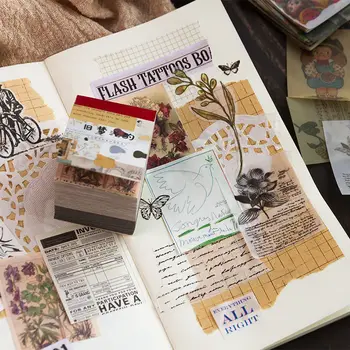 400 Levhalar Hiçbir Tekrarlanan Mini Dergisi Malzeme Kitap Sanat Günlüklerinde Kırtasiye Sevimli Kağıt Planlayıcısı Notebooklar DIY Scrapbooking
