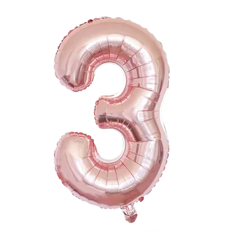 32 inç Alüminyum Folyo Gül Altın Numarası Balon Hava Balonlar Prenses Doğum Günü Erkek Kız Parti Süslemeleri 0 1 2 3 4 5 6 7 8 9