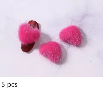 5 ADET 3D Manyetik Kalp Poms Pom Tırnak Takılar Ayrılabilir 12 Renk Kawaii Aksesuarları DIYJewelry Manikür İpuçları Dekorasyon Malzemeleri