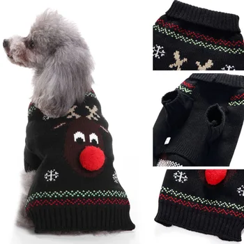 Noel Köpek Kazak Noel Baba Geyik Kedi Giysileri Küçük Köpekler için Ceket Pet Giyim Pitbull Kış