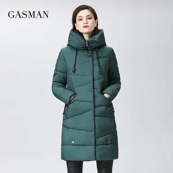 GASMAN kadın kışlık mont 2022 moda Marka aşağı ceket Fermuar uzun Kadın dış giyim Kapşonlu Rüzgar Geçirmez sıcak Kadın ceket 17088
