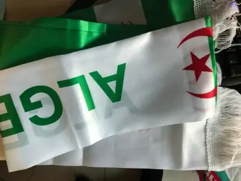 ZXZ 14 * 130cm Cezayir bayrağı Özel Eşarp futbol takımı Eşarp Baskı Saten Cezayir Eşarp