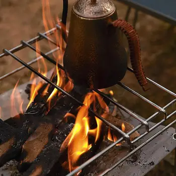 Taşınabilir Örgü ateş çukuru pişirme ızgarası Yanan Masa barbekü rafı Yakma Fırını Yanan Odun BARBEKÜ Kamp Plaj Kamp Ateşi