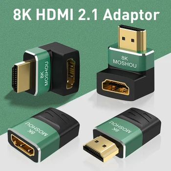 MOSHOU HDMI 2.1 Adaptörü 8K Erkek Kadın Video ses Dönüştürücü HDTV için PS4 PS5 Dizüstü 4K HDMI Genişletici Kadın Kadın