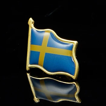 İsveç Sallayarak Dostluk Bayrağı Metal Yaka Pin Birleşmiş Milletler Rozeti Pin-Geri Kravat Rozeti