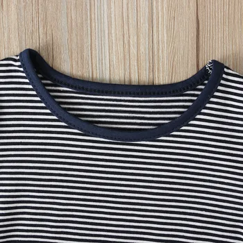 Yenidoğan Bebek Giysileri 2021 Moda Bahar Sonbahar Çizgili Uzun Kollu T-shirt + Askı Tulum + Şapka 3 ADET Bebek Yürüyor bebek giysisi