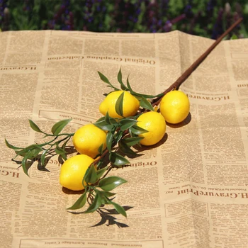 Yapay limon demet taklit bitkiler gerçekçi asma 50cm düğün ev dekor parti meyve sahne